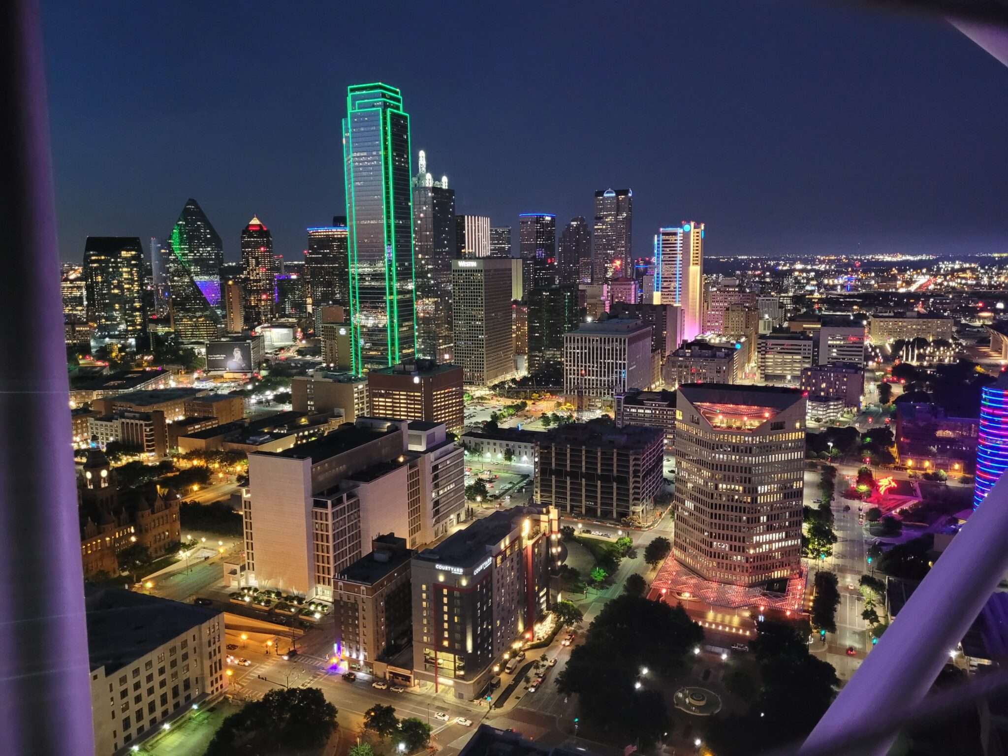 Colorful city skyline